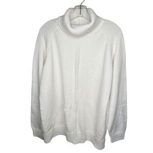Pria Woman White Cotton Turtleneck Sweater‎